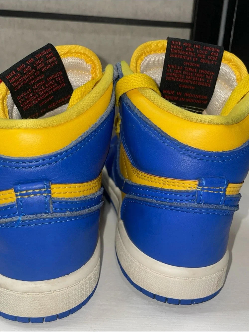 Jordan 1 Retro High Og Kids Shoes Boy/ Girl Yellow Blue Reverse Laney Size 12C